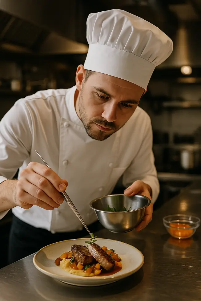 Chefs in a vibrant kitchen exemplifying global trends and skills.
