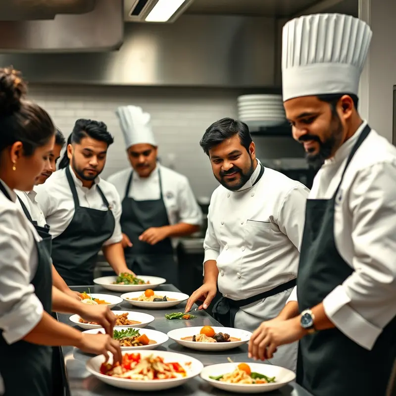 A Sri Lankan chef integrating traditional spices in an Australian dish.