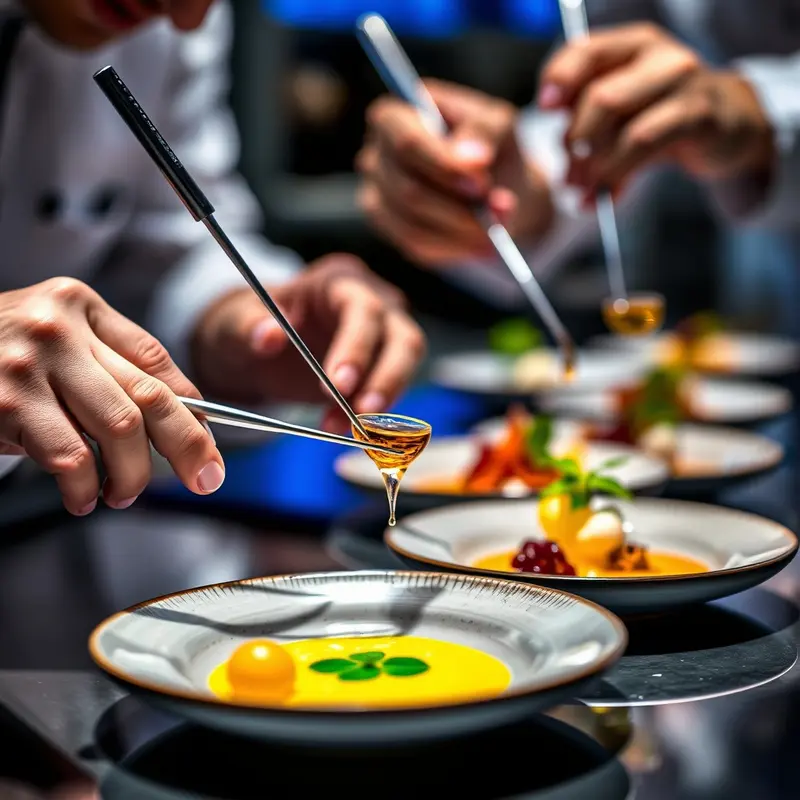 Chefs embracing sustainable practices with locally sourced produce.