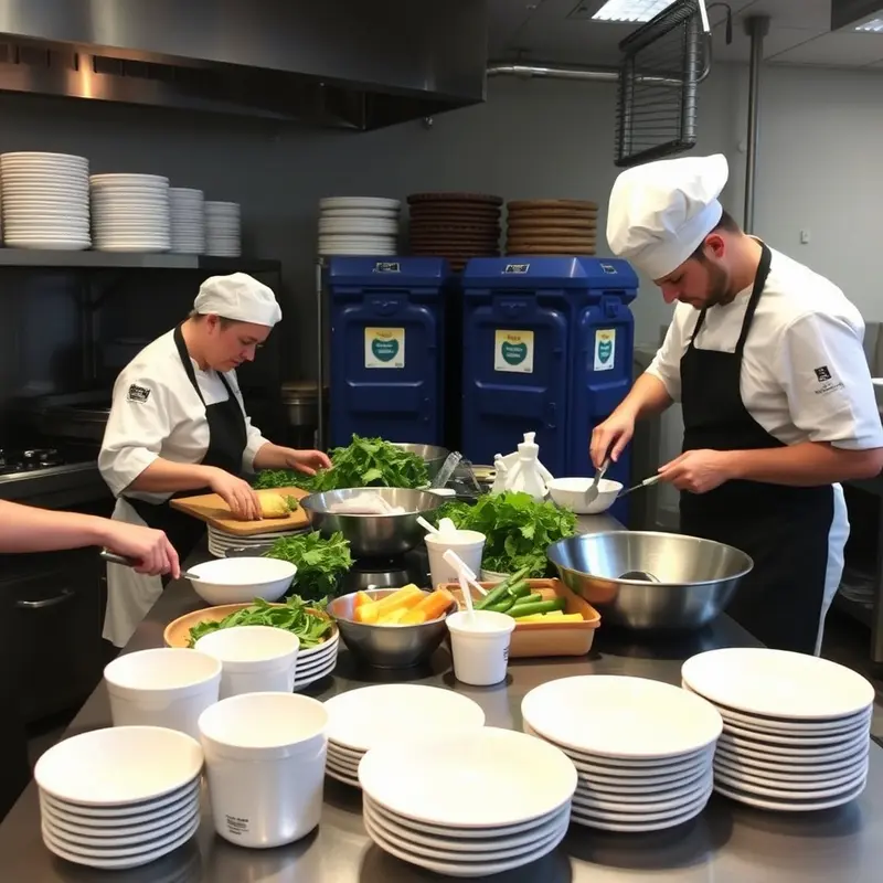 Chefs embracing sustainable practices with locally sourced produce.